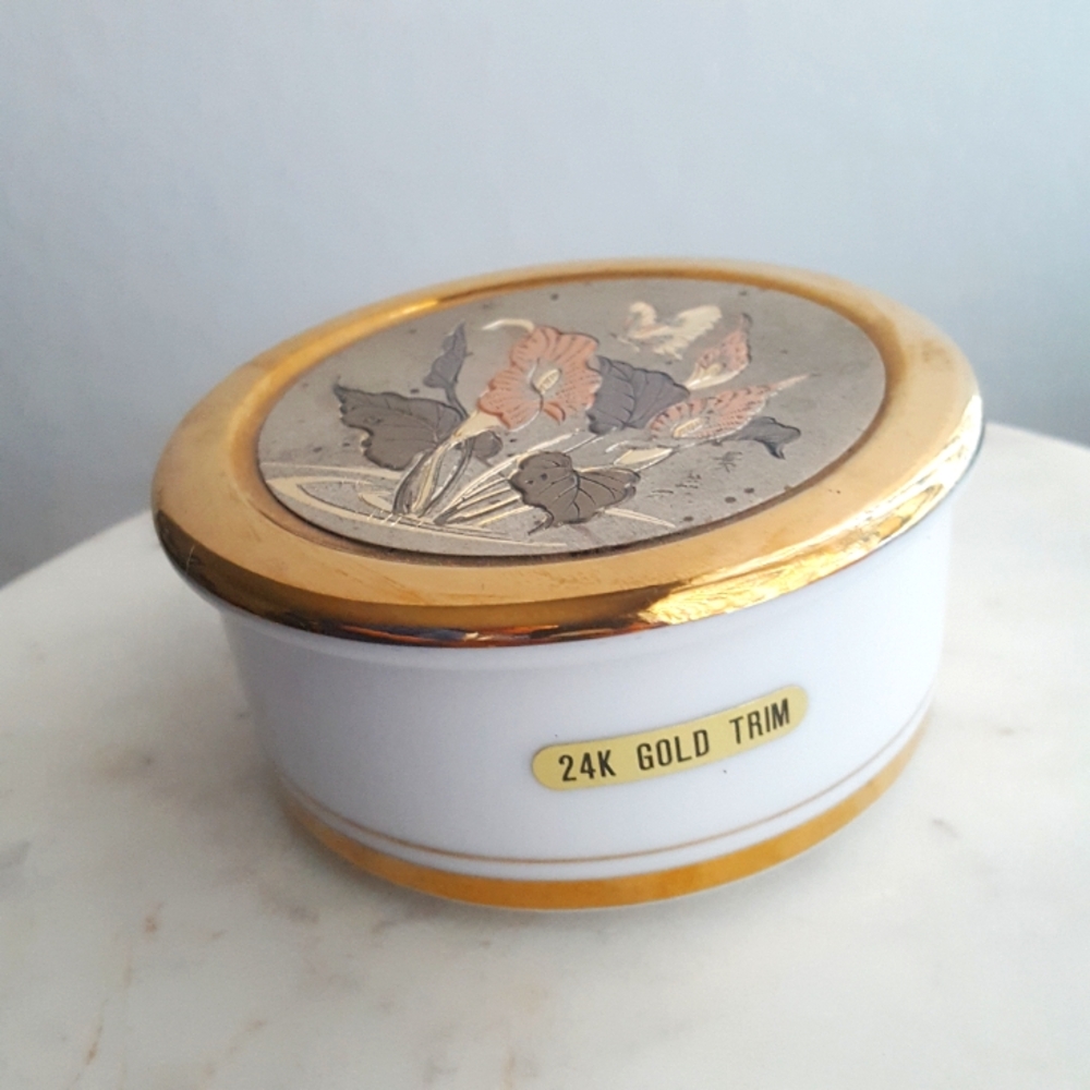 🌙Vintage 24k Gold CHOKIN Trinket Holder